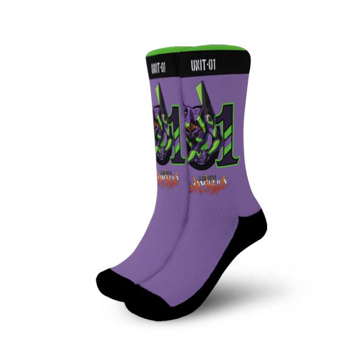 neon genesis evangelion unit 01 socks anime custom socks pt10 gearanime - Evangelion Store