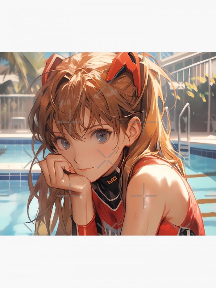 Asuka Langley Soryu Neon Genesis Evangelion Anime Girl Waifu Tapestry Official Cow Anime Merch