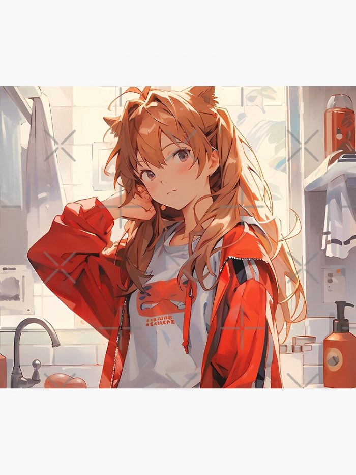 Asuka Langley Soryu The Bold And Brilliant In Neon Genesis Evangelion Tapestry Official Cow Anime Merch