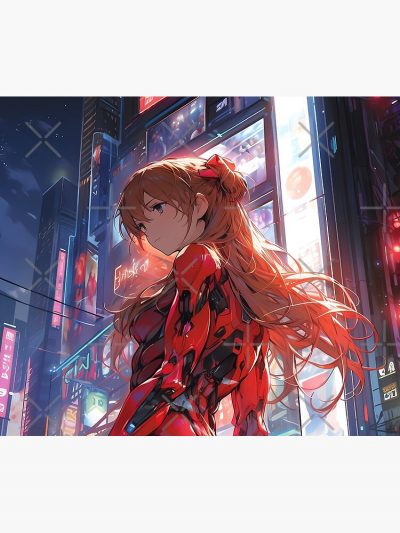 Asuka Langley Soryu - Neon Genesis Evangelion Anime Girl Waifu Tokyo Night Japan Tapestry Official Cow Anime Merch