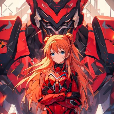 Asuka Langley Soryu - Neon Genesis Evangelion Anime Girl Waifu Unit 02 Robot Mecha Tote Bag Official Cow Anime Merch