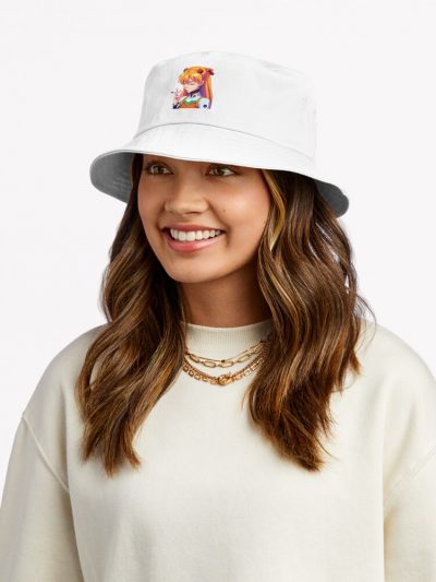 Evangelion Asuka Smoking - Pixel Bucket Hat Official Cow Anime Merch