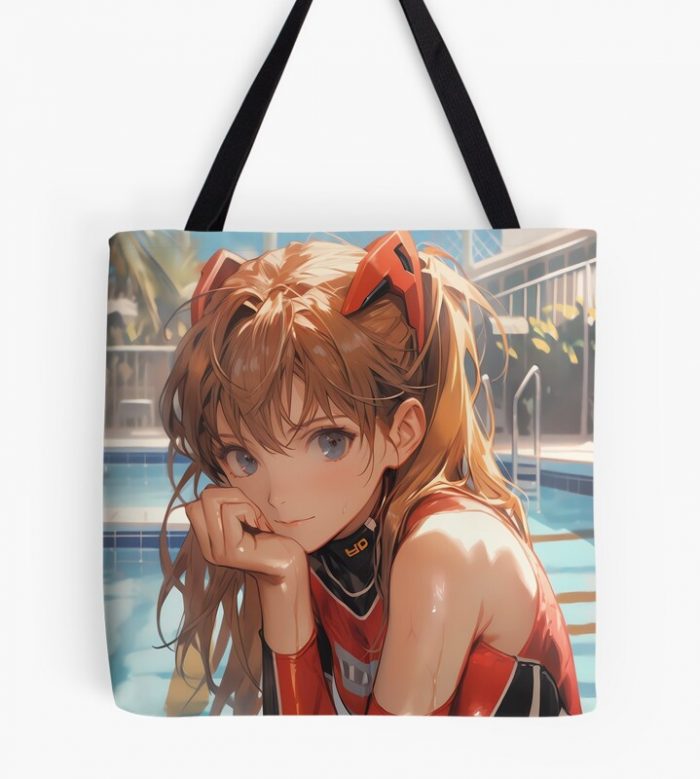 Asuka Langley Soryu Neon Genesis Evangelion Anime Girl Waifu Tote Bag Official Cow Anime Merch