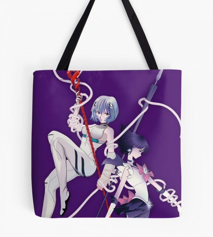 Rei Ayanami & Hotaru Tomoe Crossover Fanart Tote Bag Official Cow Anime Merch