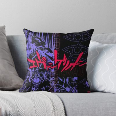 Neon Genesis Evangelion Cool Anime Design Throw Pillow Official Cow Anime Merch