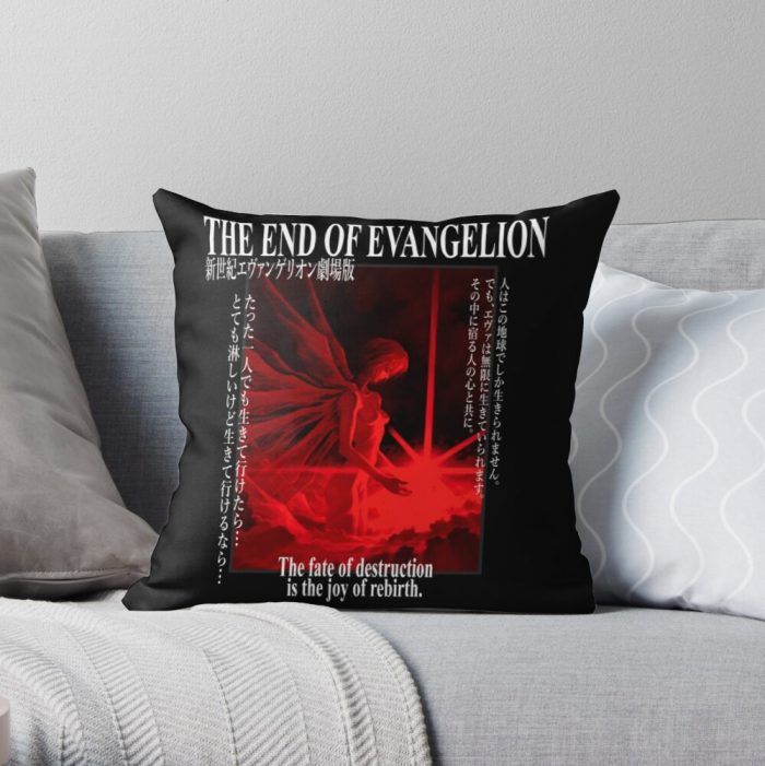 Neon Genesis Evangelion Throw Pillow Official Cow Anime Merch