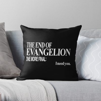 Neon Genesis Evangelion - I Need You. Throw Pillow Official Cow Anime Merch