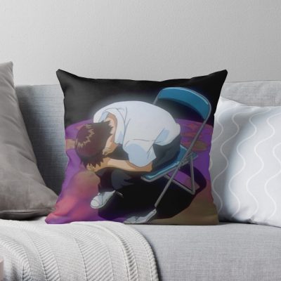 Shinji Crying Throw Pillow Official Cow Anime Merch