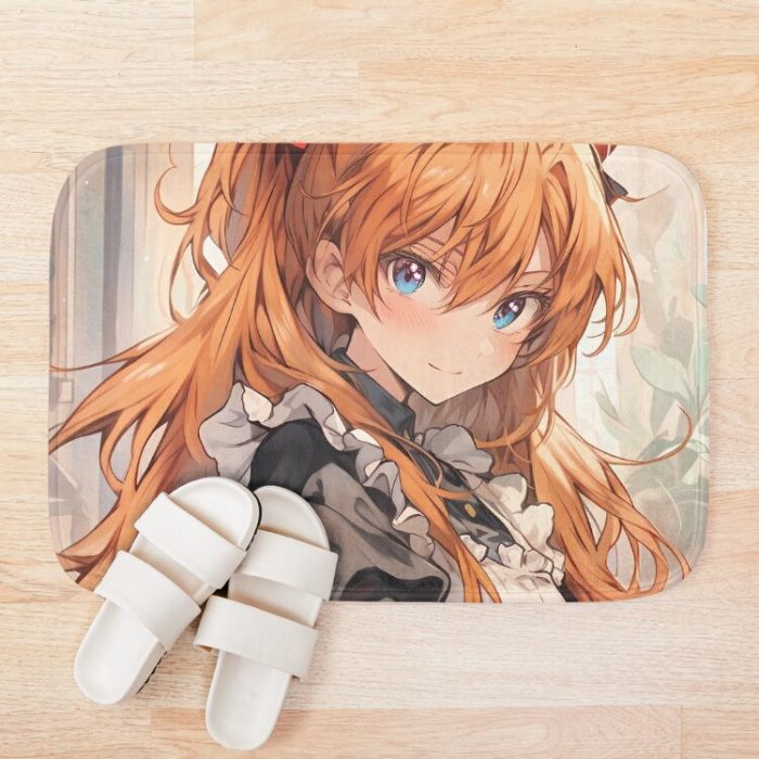 Asuka Langley Soryu Radiant Red Rebellion In Neon Genesis Evangelion Bath Mat Official Cow Anime Merch