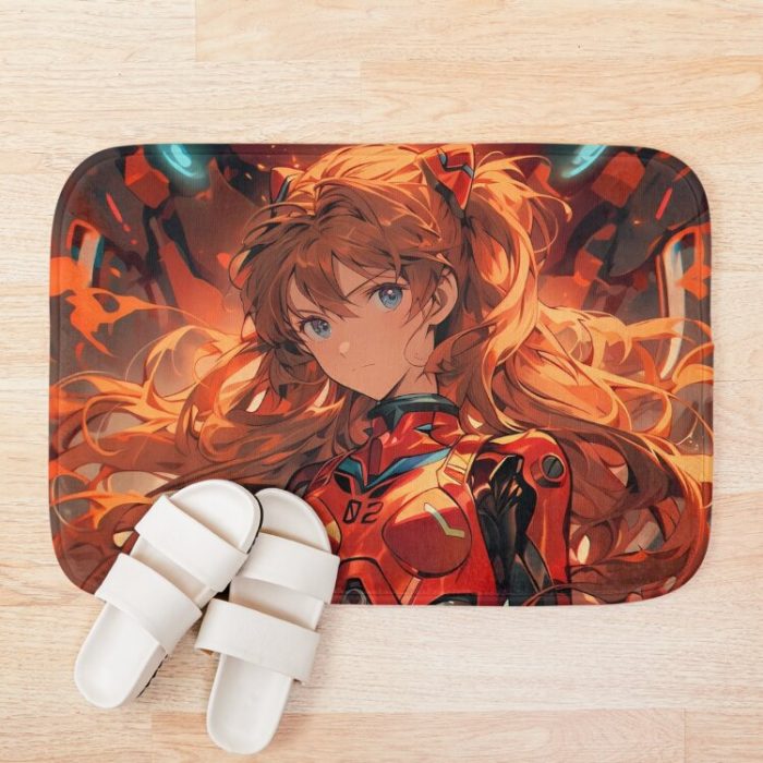 Asuka Langley Soryu Scarlet Storm Of Neon Genesis Evangelion Bath Mat Official Cow Anime Merch