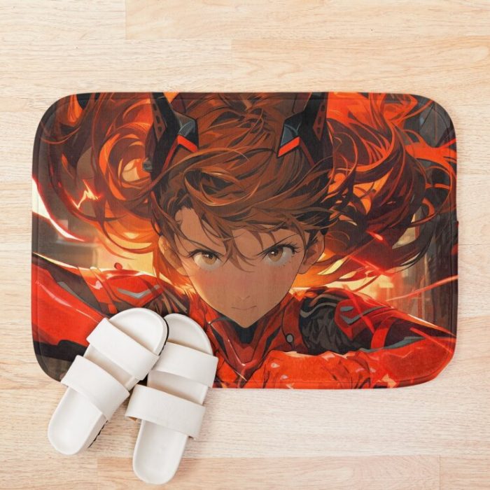 Asuka Langley Soryu Crimson Passion In Neon Genesis Evangelion Bath Mat Official Cow Anime Merch