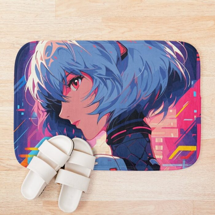 Rei Ayanami Neon Genesis Evangelion Anime Girl Waifu Bath Mat Official Cow Anime Merch