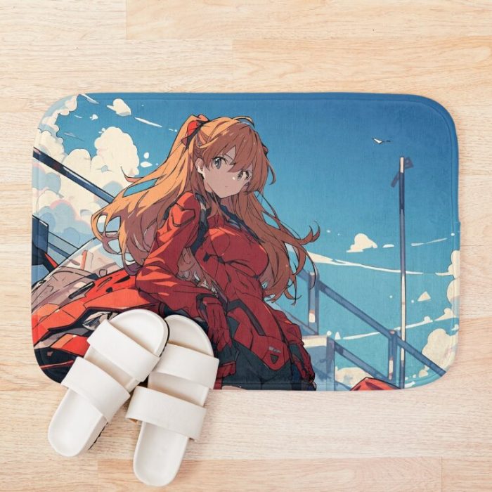 Asuka Langley Soryu - Riding The Neon Night Anime Girl Waifu Bath Mat Official Cow Anime Merch