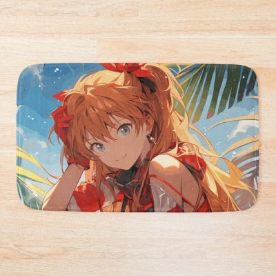 Asuka Langley Soryu - Beach Bliss In Neon Genesis Evangelion Waifu Bath Mat Official Cow Anime Merch