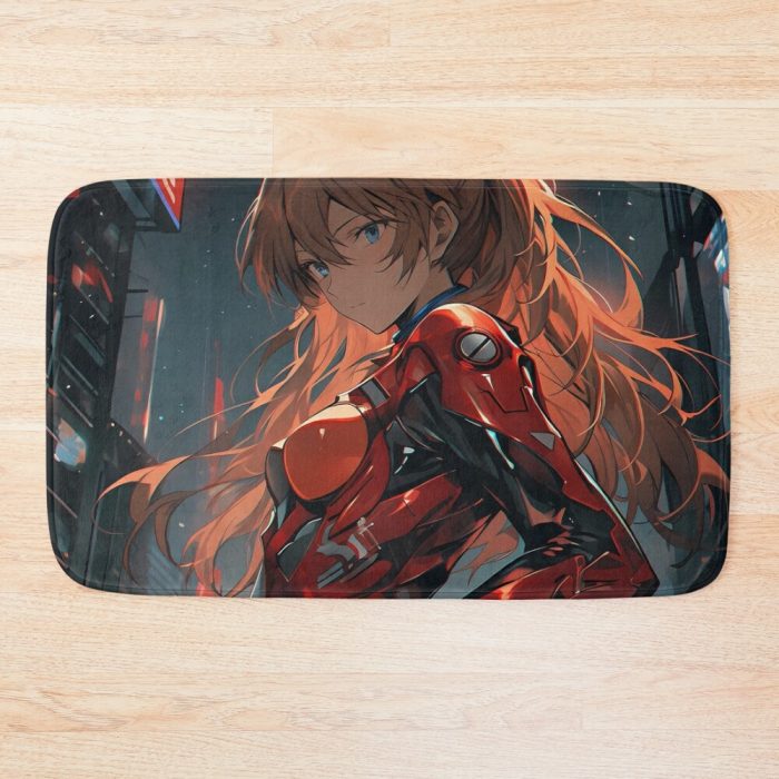 Asuka Langley Soryu Tokyo Night Temptation Anime Girl Waifu Bath Mat Official Cow Anime Merch