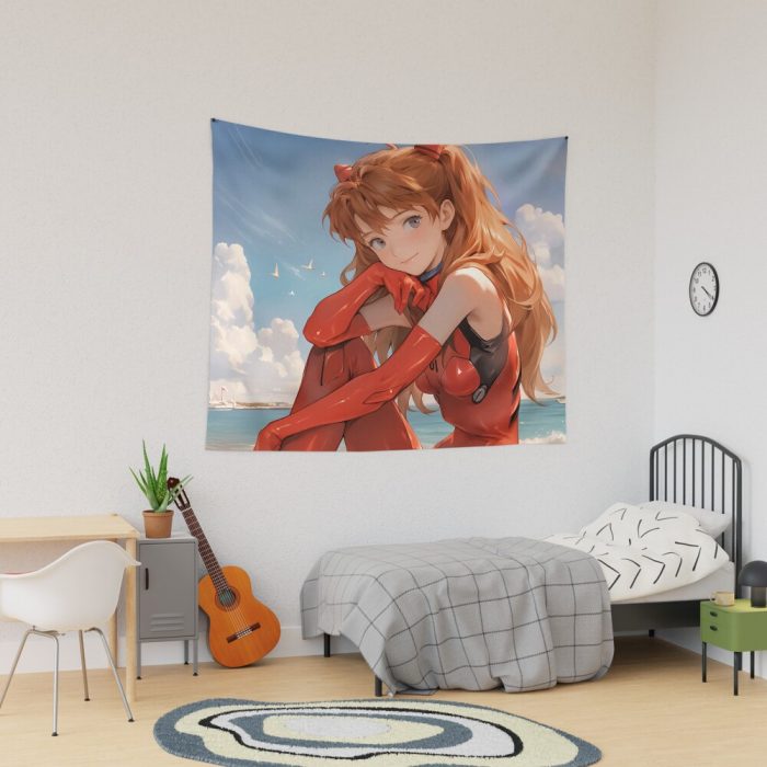 Asuka Langley Soryu The Fiery Eva Pilot In Neon Genesis Evangelion Tapestry Official Cow Anime Merch