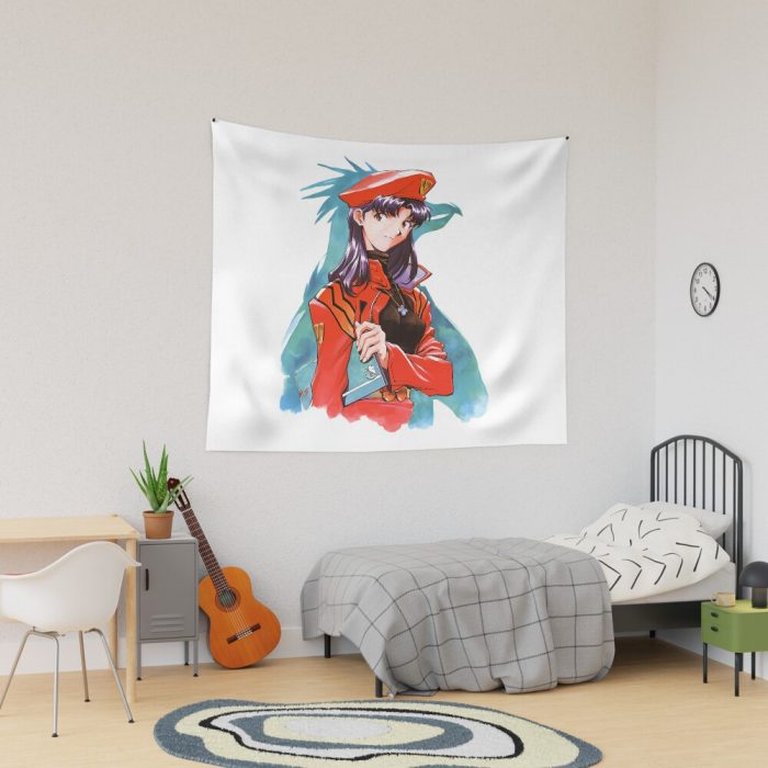 Misato Katsuragu - Neon Genesis Evangelion - Penguin Tapestry Official Cow Anime Merch